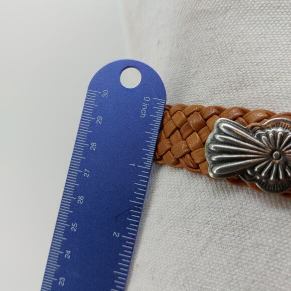 Women's Western Southwester Brown Braided Belt Conchos Cowgirl S - Picture 8 of 9